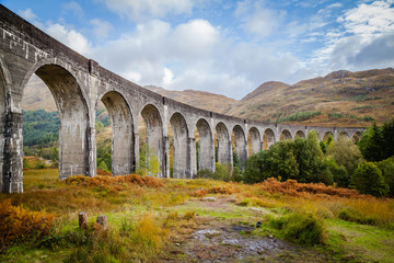 Fototapeta na wymiar Glenfinnan Viaduct in the Scottish Highlands