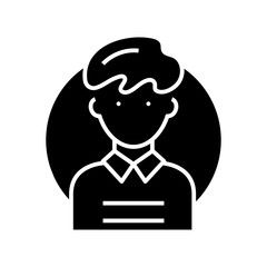 Users black icon, concept illustration, vector flat symbol, glyph sign.
