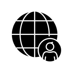 World trade black icon, concept illustration, vector flat symbol, glyph sign.