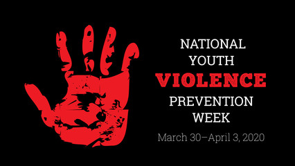 National Youth Violence Prevention Week. Vector illustration on black