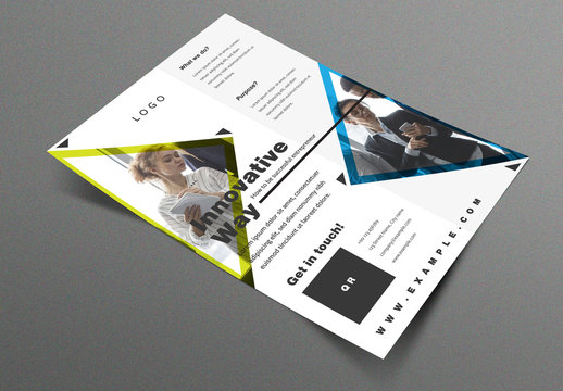 Business Flyer Layout with Triangle Placeholder Shapes