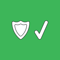 Vector illustration icon concept of guard shield with check mark.