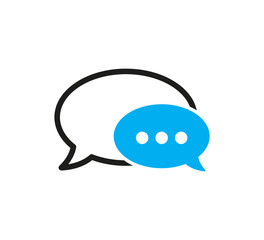 Chat icon vector isolated element. Talk bubble speech sign. Blank bubbles vector icon. Message vector icon.