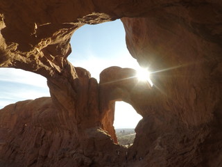Triple arch in Arches National Park