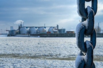 Hamburger Hafen im Winter