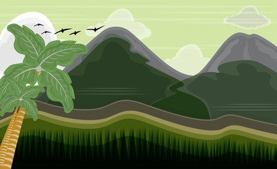 Vector illustration of a mountain landscape 