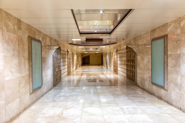 Underground passage finished with granite