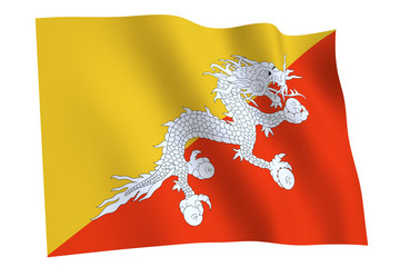 Bhutan Flag waving