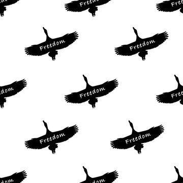 Freedom Concept Graphic Silhouette Seamless Pattern