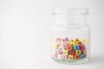 Coloring alphabet on the bottle