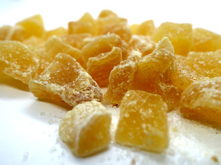 Succade from ginger on white.