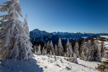 Tegelberg - Schwangau in winter. Bavaria, Germany