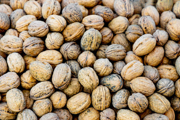Background from not peeled walnuts.