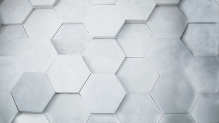 background of a gray hexagony wall. the texture of the plaster. geometric background