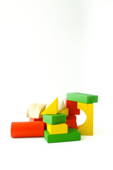 Obraz premium Coloring wooden shape on white background