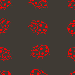  Vector illustration. Bright seamless pattern in the form of ladybugs insects.