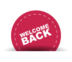 red vector banner welcome back