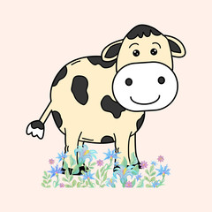 cute calf vector illustration