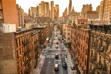 Tragetasche Dicht besiedelte Nachbarschaft Straßen der Innenstadt von Chinatown in Manhattan New York USA © Aevan