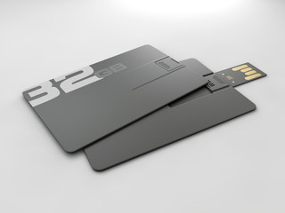 3d rendering of plastic usb card mockup, Visiting flash drive namecard mock up for 32 Gb clipping path included.