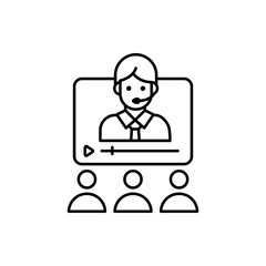 Video Conferance Vector illustration Line With Color Background and Investment icon.