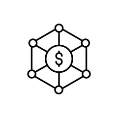 Colaboration Vector illustration Line With Color Background and Investment icon.