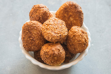 Til ke laddu of sesame seeds