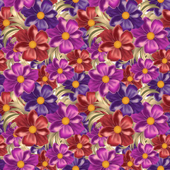 Fototapeta na wymiar Abstract Elegance Seamless pattern with floral background