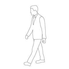 vector, isolated, contour, sketch of a man in a jacket