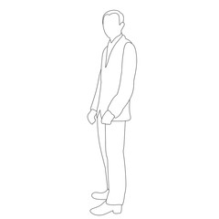  isolated, contour, sketch of a man in a jacket