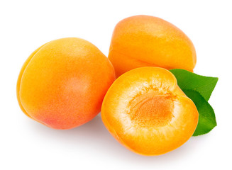 Fresh apricot isolated on white background