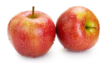 Fresh red apple isolated on white background