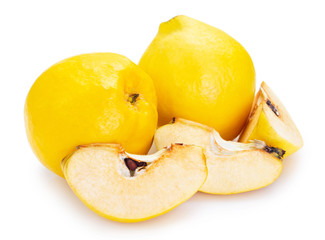 Fresh quince isolated on white background