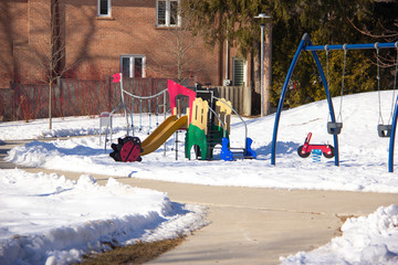Playground in winter