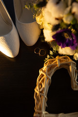Wedding shoes with wedding rings
