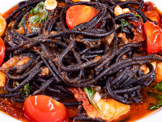 Black cuttlefish ink pasta