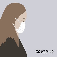Woman face in protection mask against coronavirus