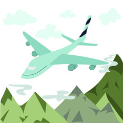 Naklejka premium the plane and the mountains