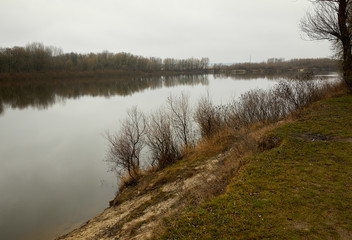 expanse of water on a cloudy cold spring day