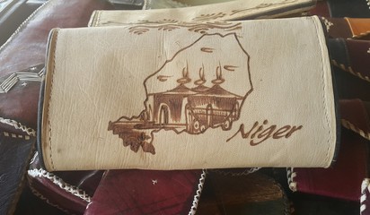 Leather wallet handmade by Fulani artisans in Niger - West Africa