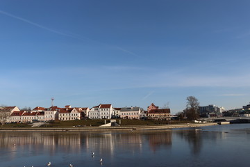 Obraz premium Minsk city suburb view whilst walking in spring