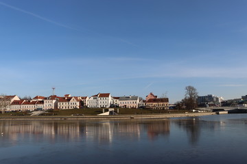 Obraz premium Minsk city suburb view whilst walking in spring
