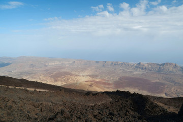 Panorama view from Volcano Teide, Tenerife island, Canary islands, Spain