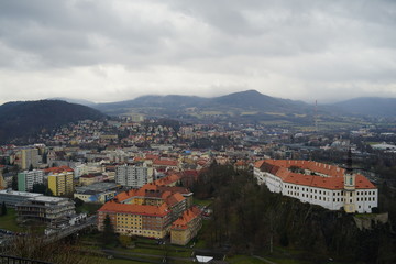 Fototapeta na wymiar Aerial view of city Decin, Czechia