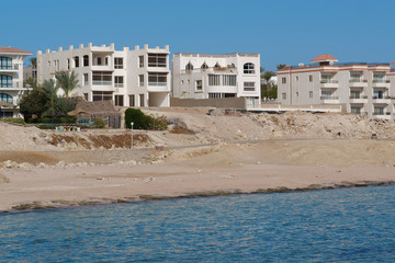 Hotels on coast of Sharm El Sheikh city in Egypt