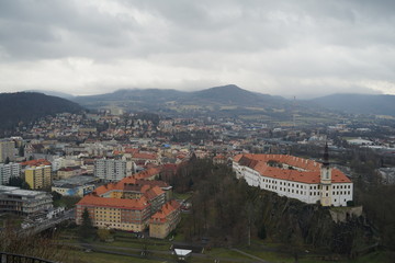 Fototapeta premium Aerial view of city Decin, Czechia