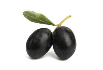 olives with leaves isolated