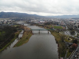 Fototapeta premium Aerial view of city Decin, Czechia