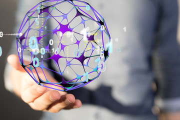 touching global network and data customer connection