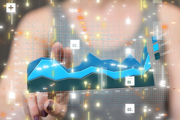 Candle stick graph chart of stock market investment trading